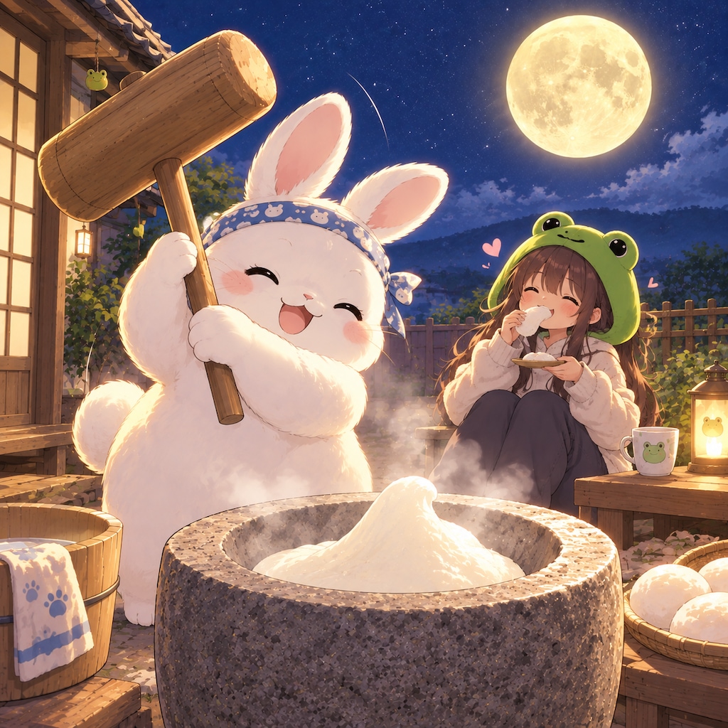 もうすぐ十五夜🌛うさぎアーマーで団子づくりだ！！