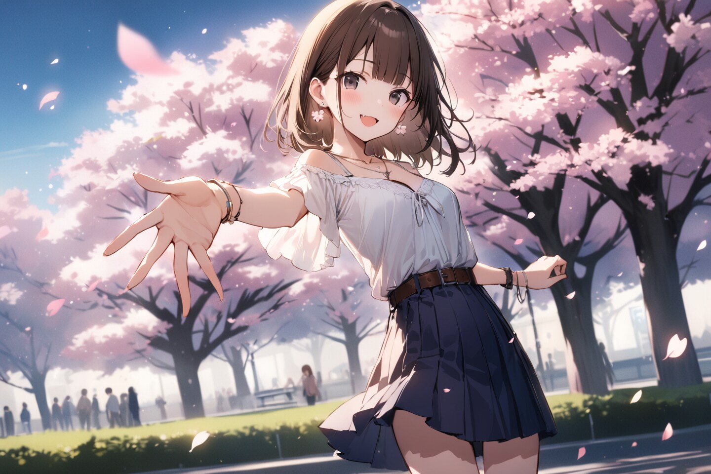 「手、つないでこっ♡」