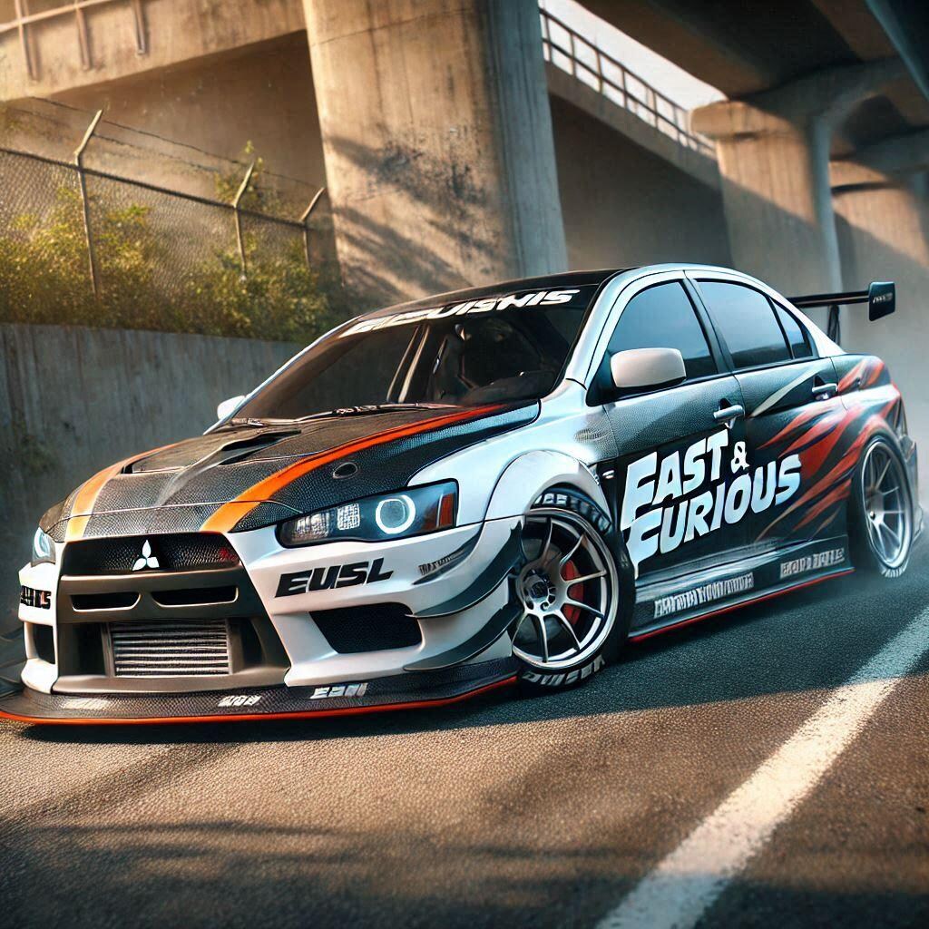 ワイルドスピードカラー三菱ランサーエボリューションのドリ車