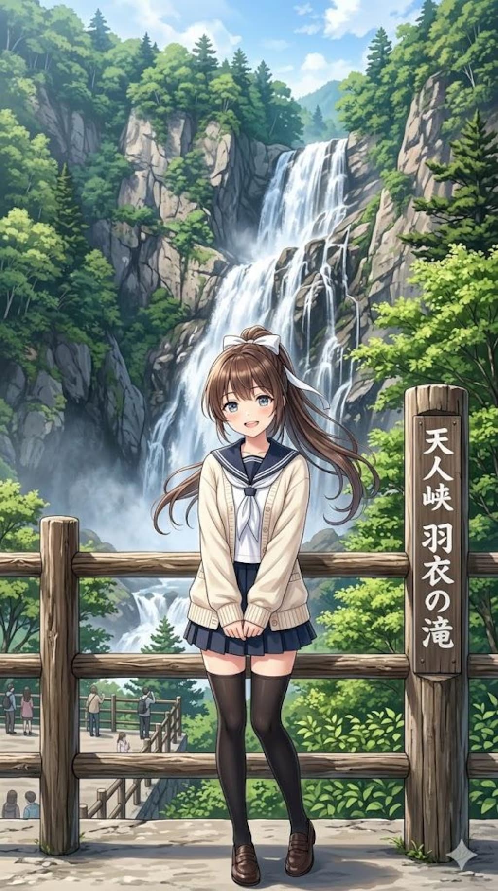 天人峡羽衣の滝 ポニーテールちゃんポニーテール