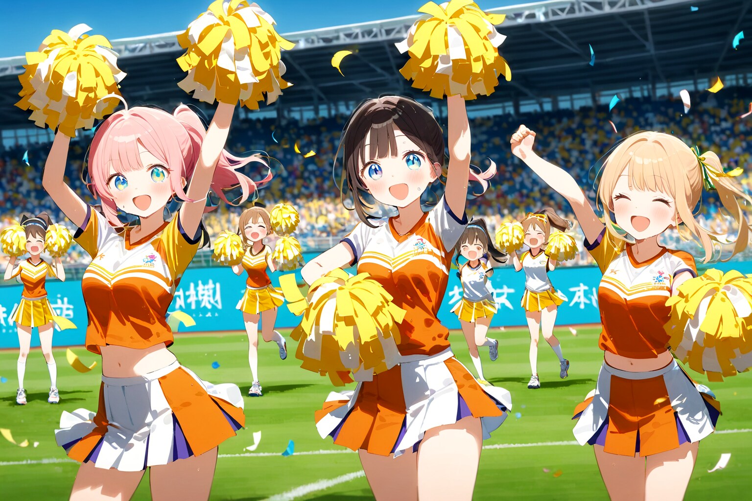 体育祭で応援するチアガール | の人気AIイラスト・グラビア