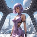 cyber punk purple girl 6枚目