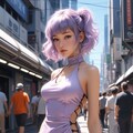 cyber punk purple girl 2枚目