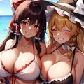 霊夢×魔理沙　チチ合わせ 7枚目