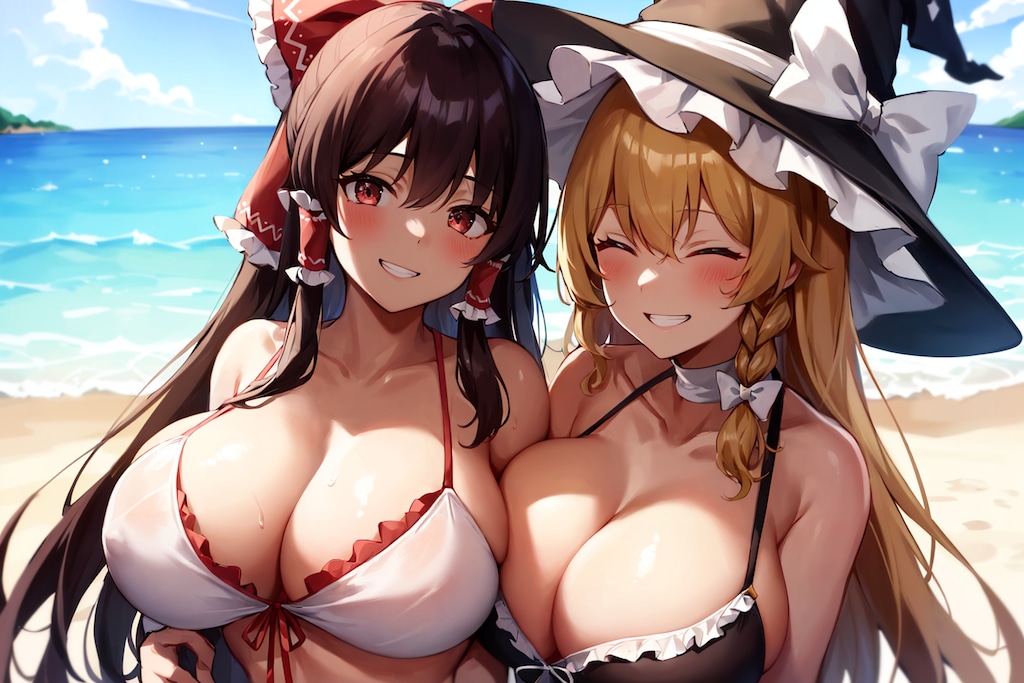 霊夢×魔理沙　チチ合わせ