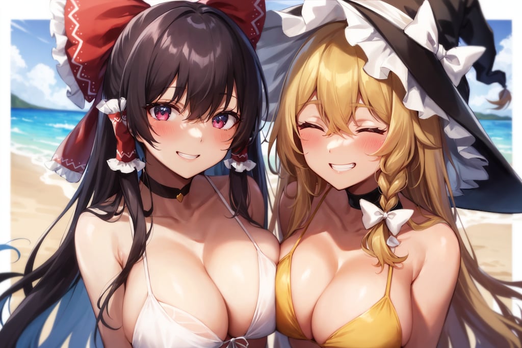 霊夢×魔理沙　チチ合わせ