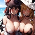 霊夢×魔理沙　チチ合わせ 9枚目