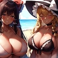 霊夢×魔理沙　チチ合わせ 10枚目