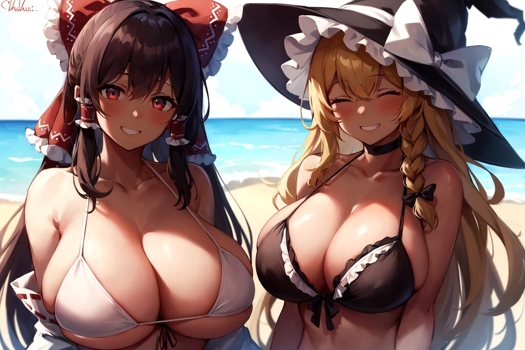 霊夢×魔理沙　チチ合わせ