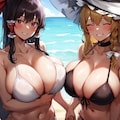 霊夢×魔理沙　チチ合わせ 3枚目