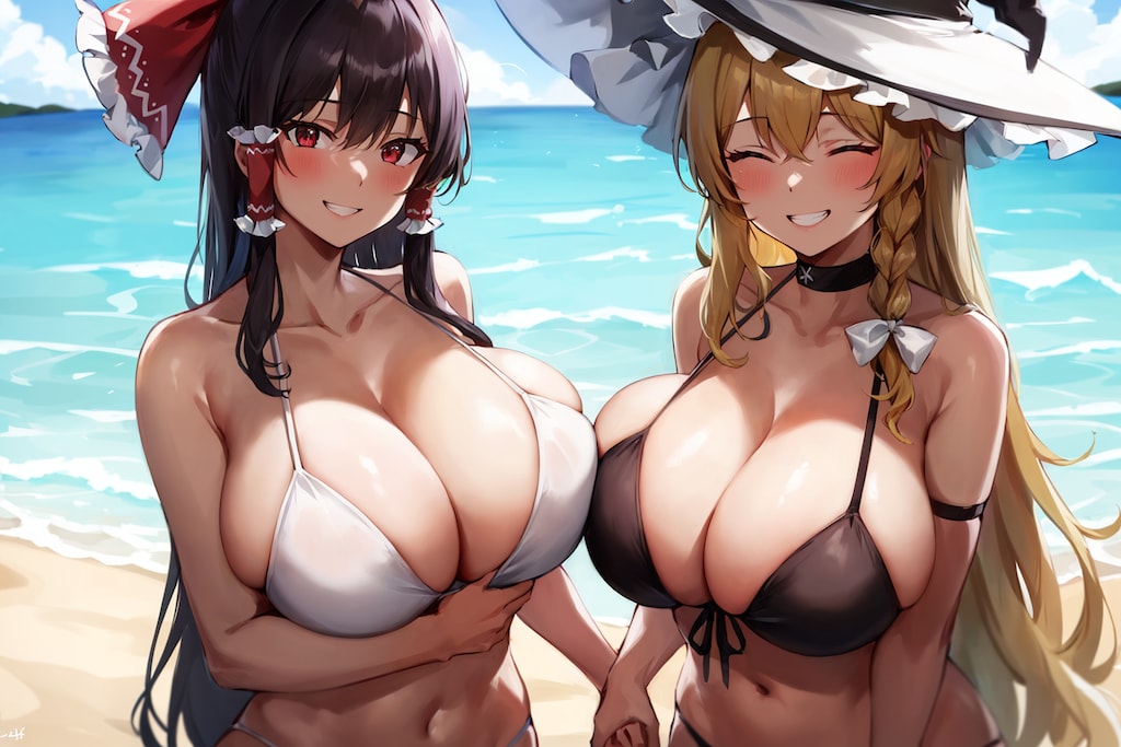 霊夢×魔理沙　チチ合わせ