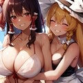 霊夢×魔理沙　チチ合わせ 8枚目
