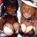 霊夢×魔理沙　チチ合わせ 5枚目