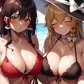 霊夢×魔理沙　チチ合わせ 6枚目