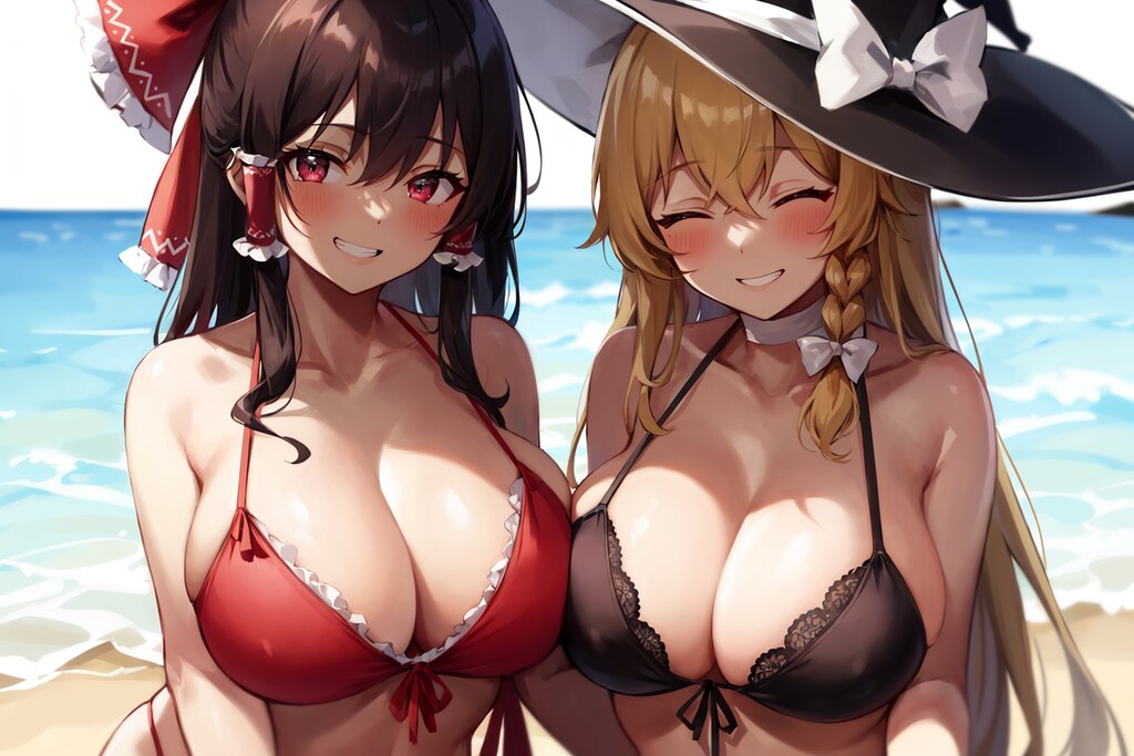 霊夢×魔理沙　チチ合わせ