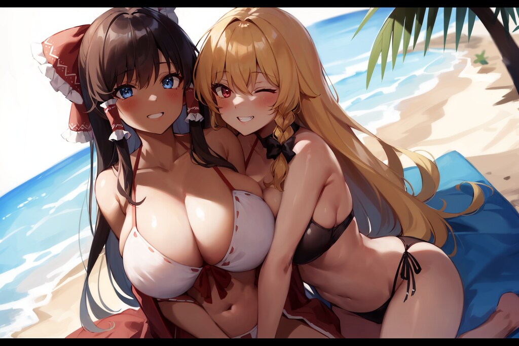 霊夢×魔理沙　チチ合わせ
