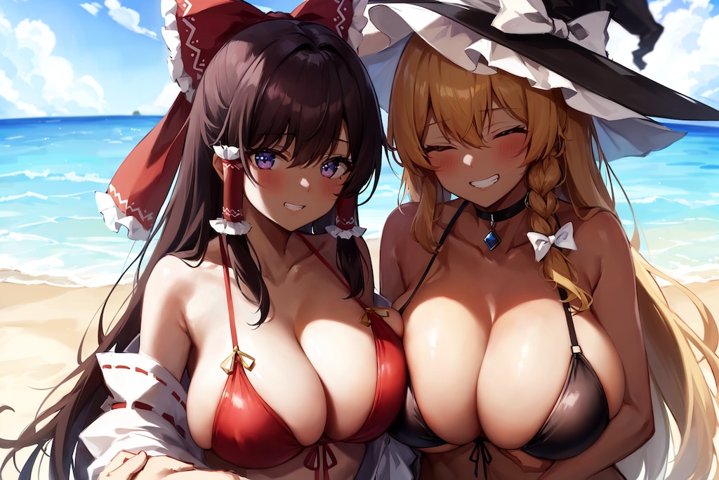霊夢×魔理沙　チチ合わせ