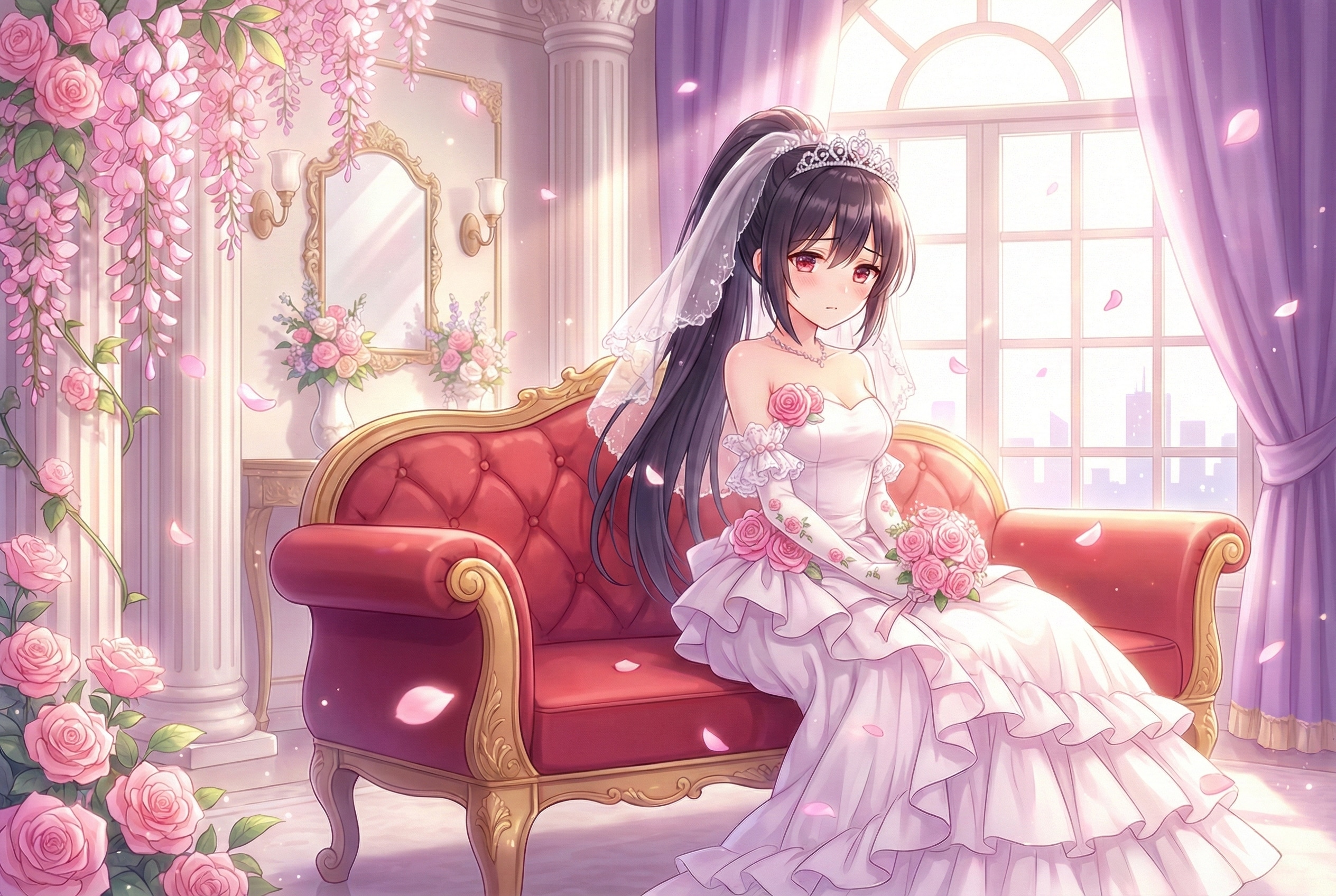 薔薇の誓約に包まれた花嫁 | の人気AIイラスト・グラビア