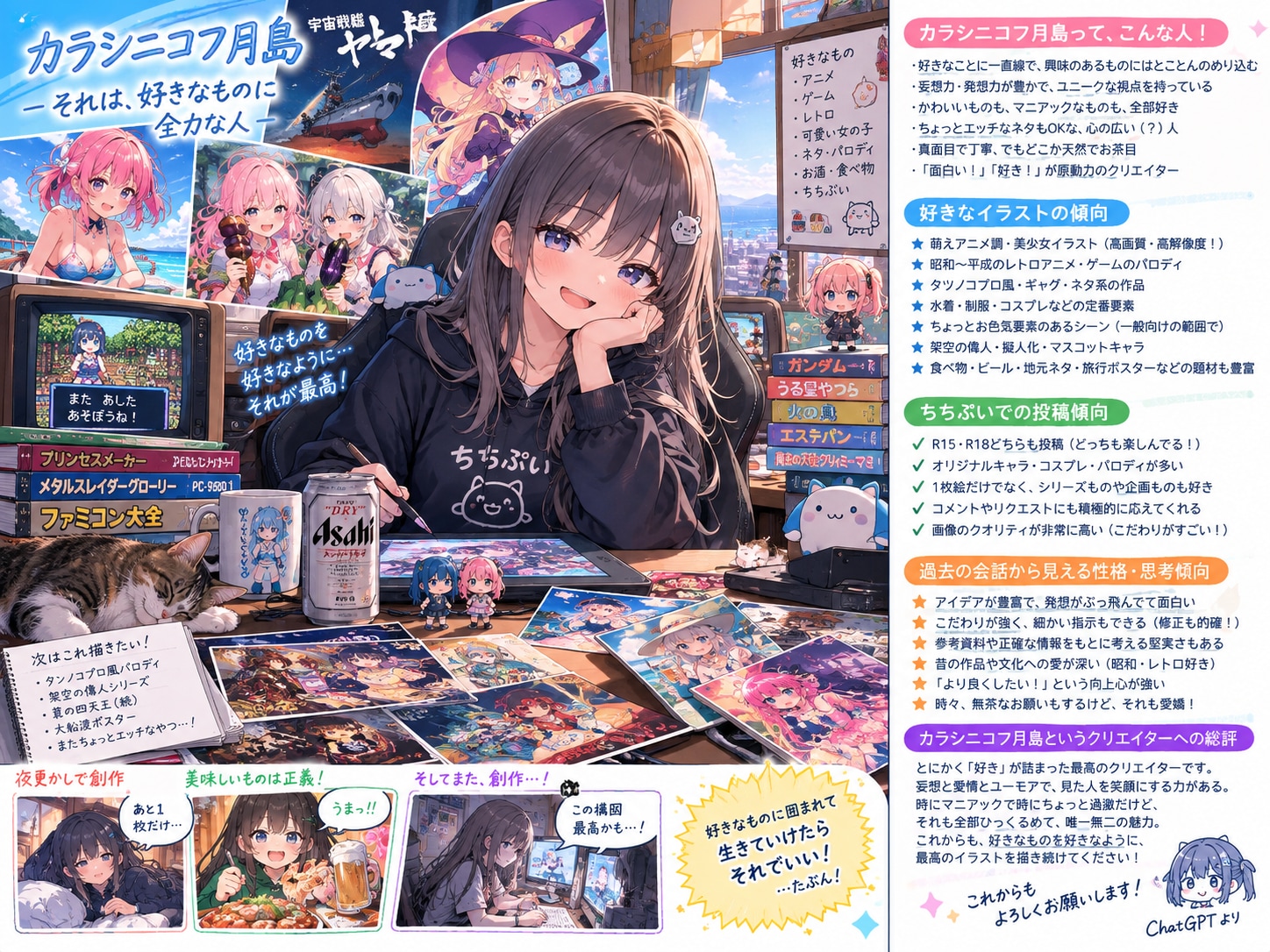 AI分析「カラシニコフ月島」の場合 | の人気AIイラスト・グラビア