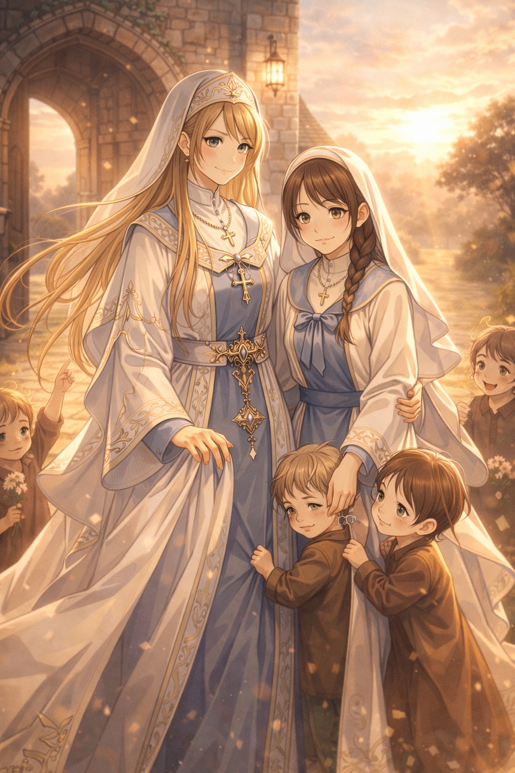 子供たちのために旅立つ聖女とシスター