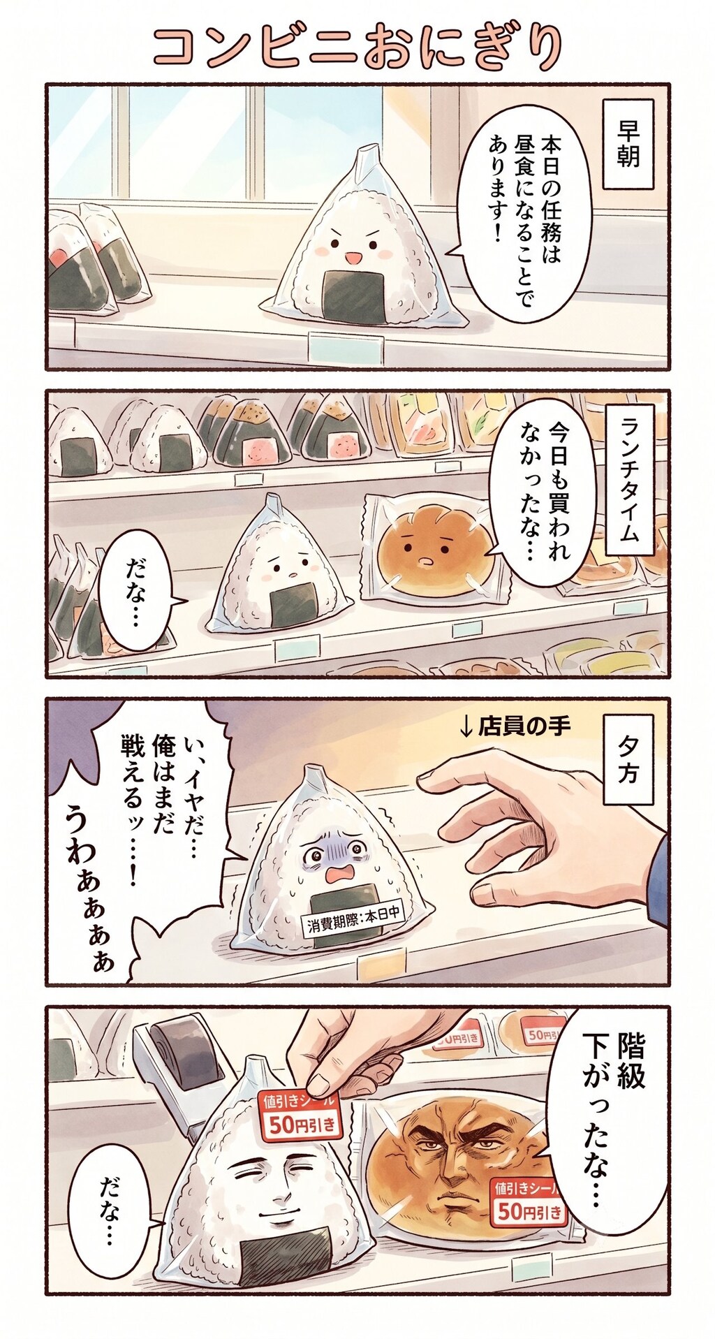 #4 ゆる日常4コマ「コンビニおにぎり」