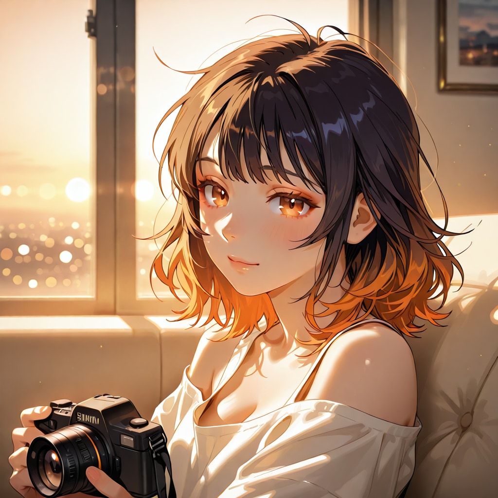 夕焼けを撮るひと