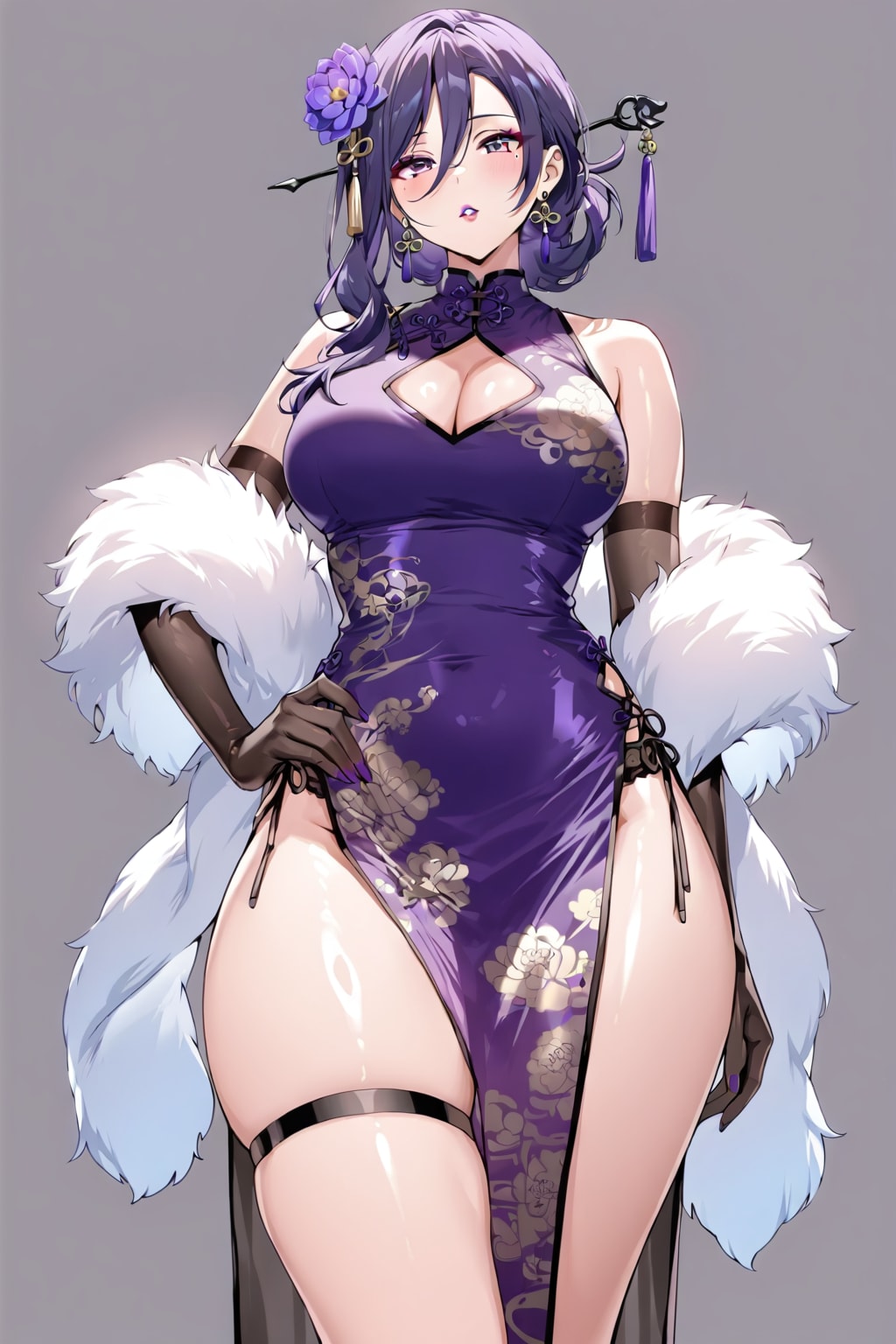 紫チャイナドレス