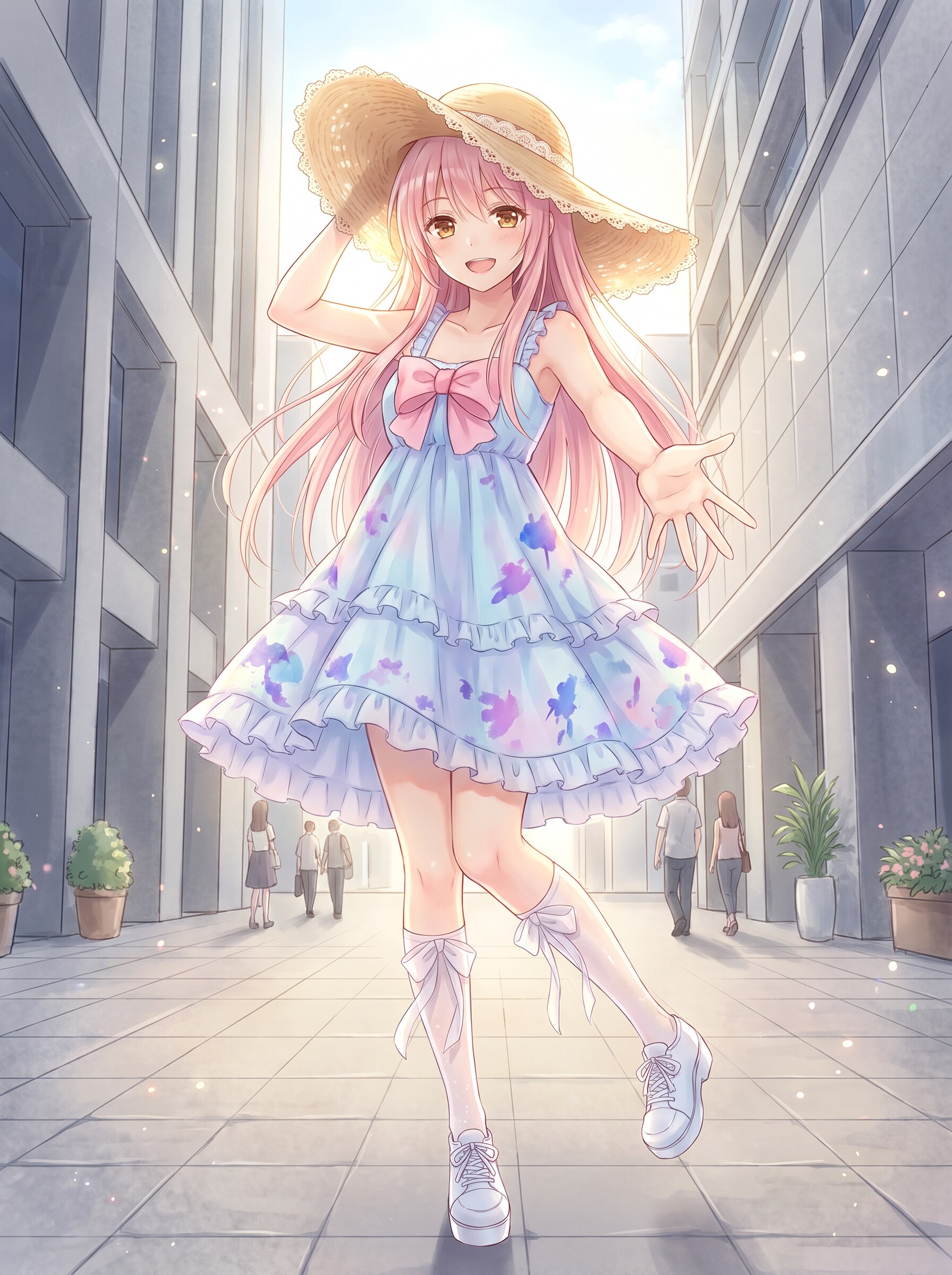 陽光に舞う桃霞少女 | の人気AIイラスト・グラビア