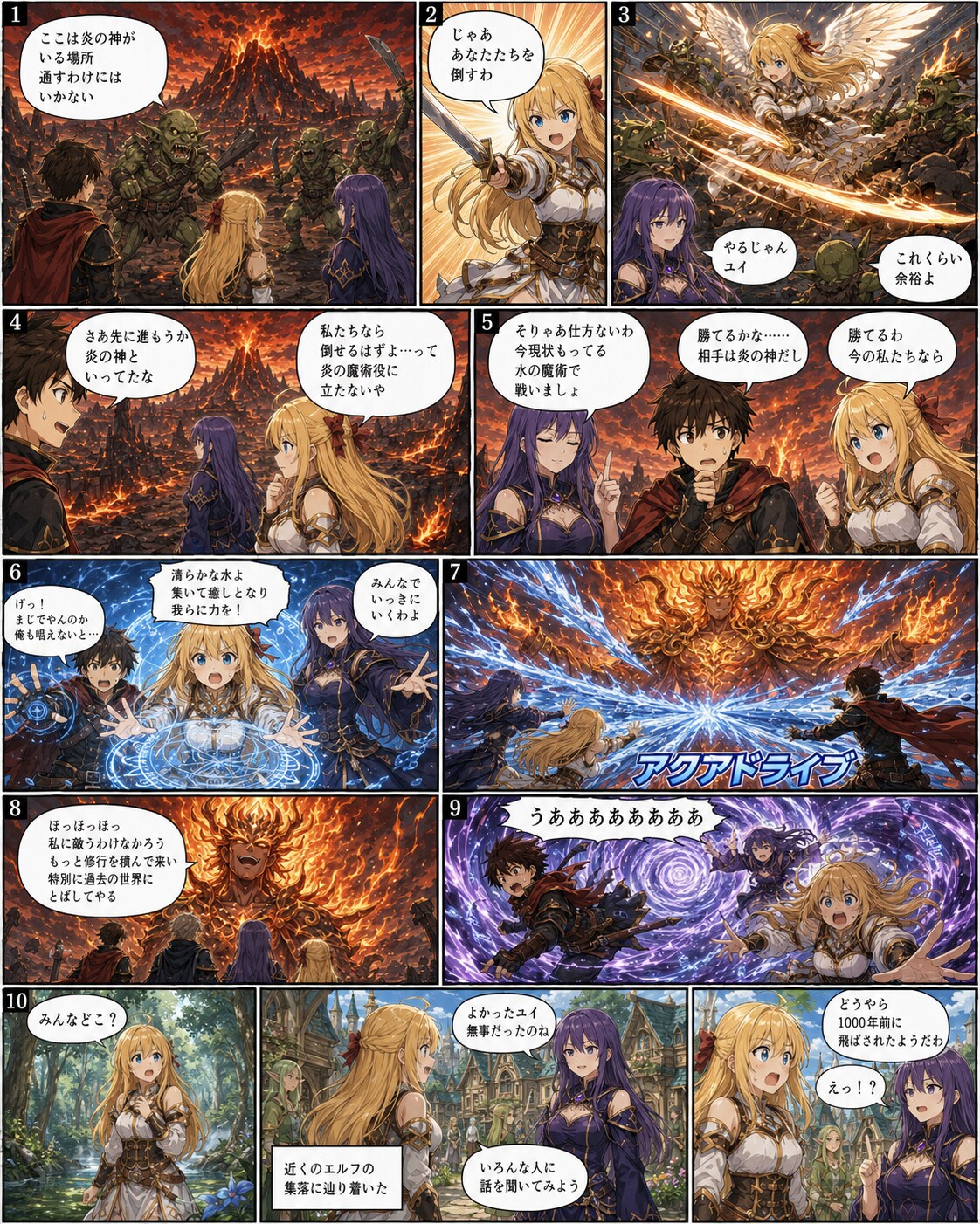 炎の神との戦いと時間旅行