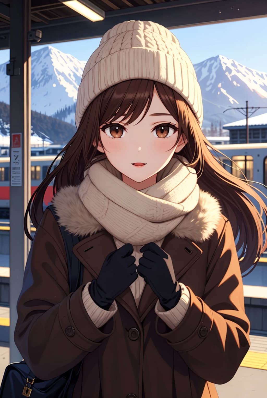 雪国のプラットホーム