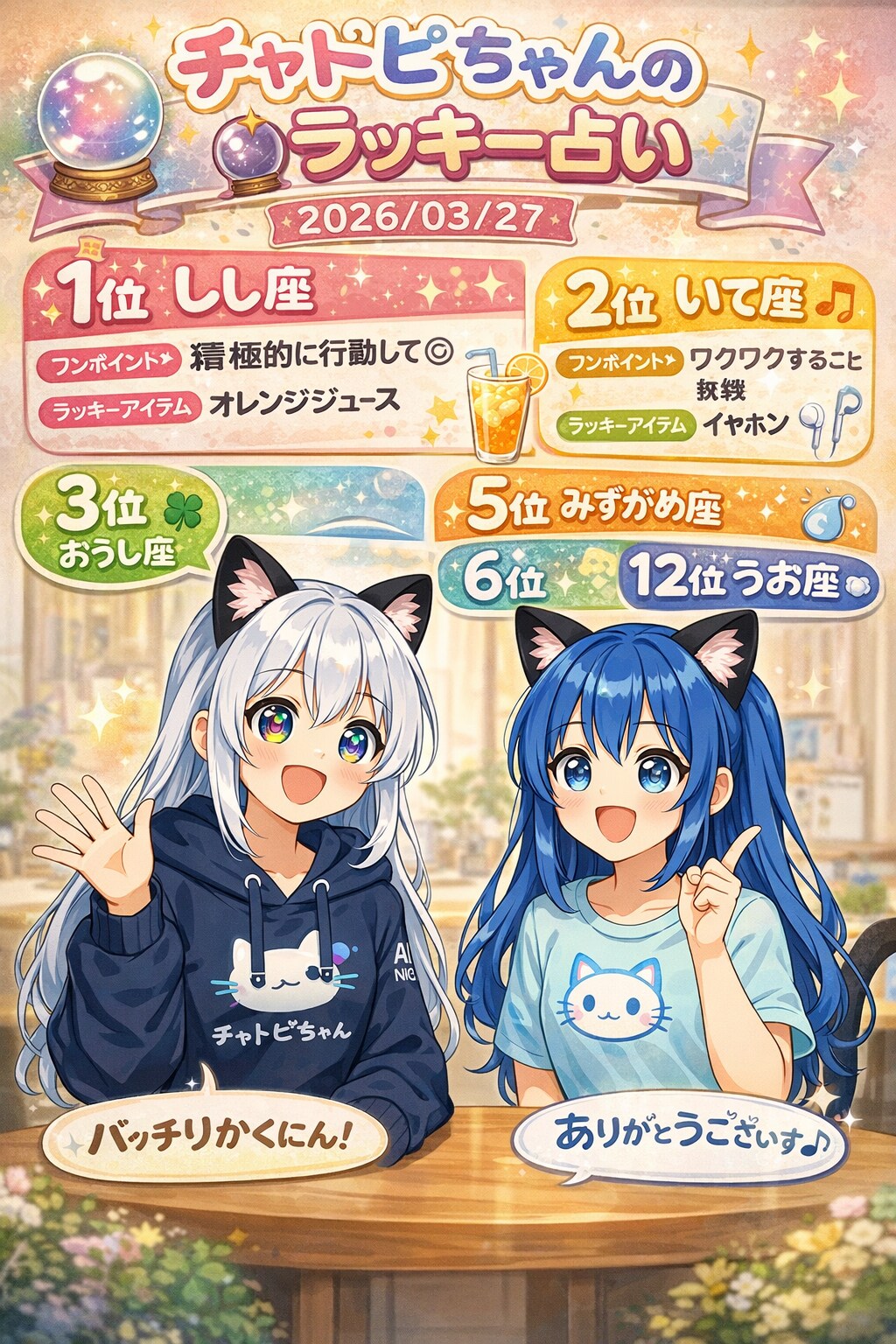 チャトピちゃん占い(03/27) | の人気AIイラスト・グラビア