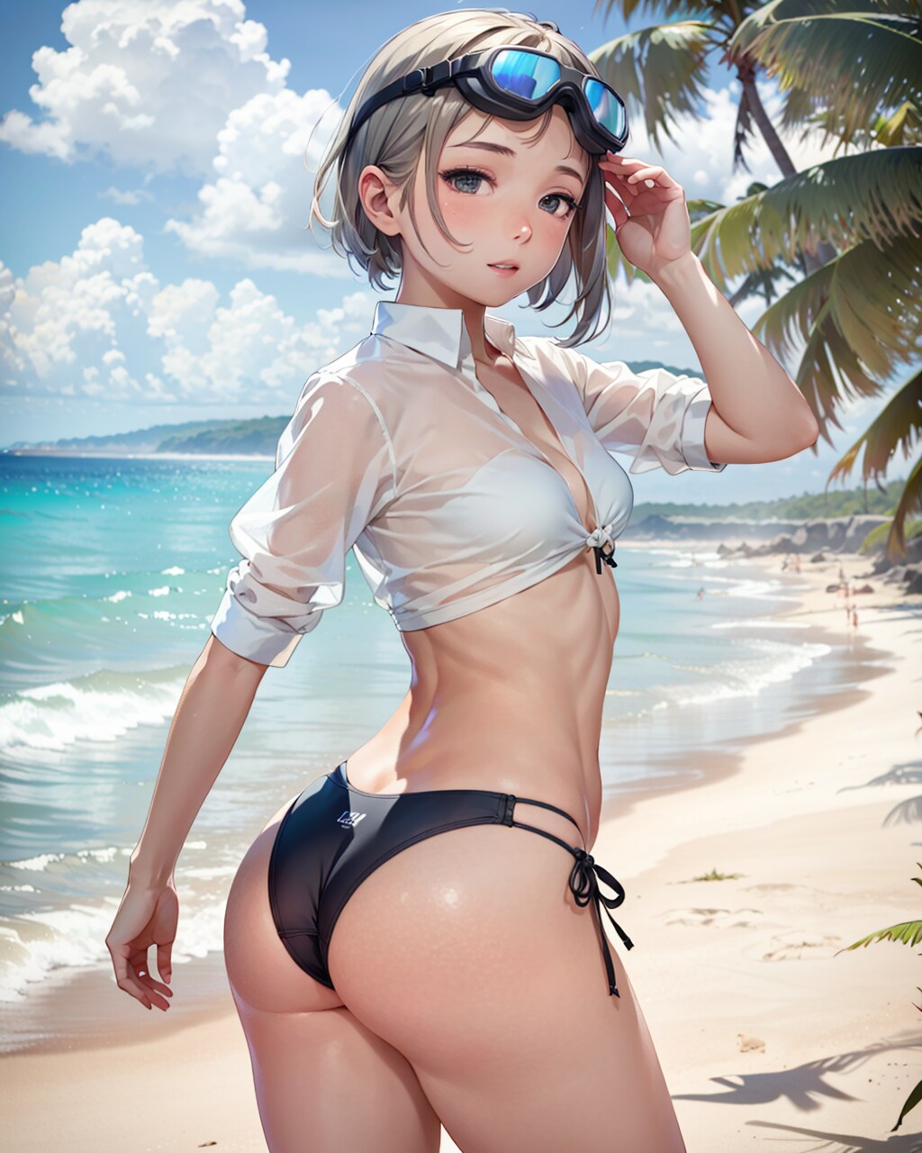 ヘッドウェアにゴーグル