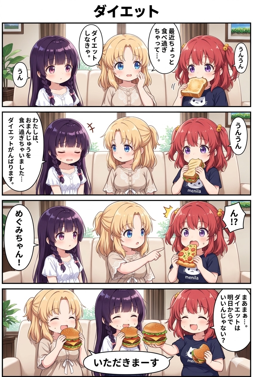 4コマ漫画「ダイエット」