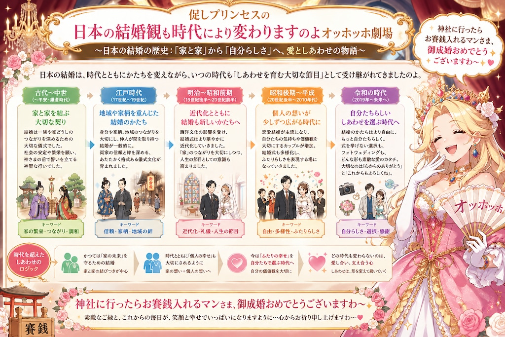 促しプリンセスの神社に行ったらお賽銭入れるマンさま御結婚おめでとうございますわオッホッホ劇場