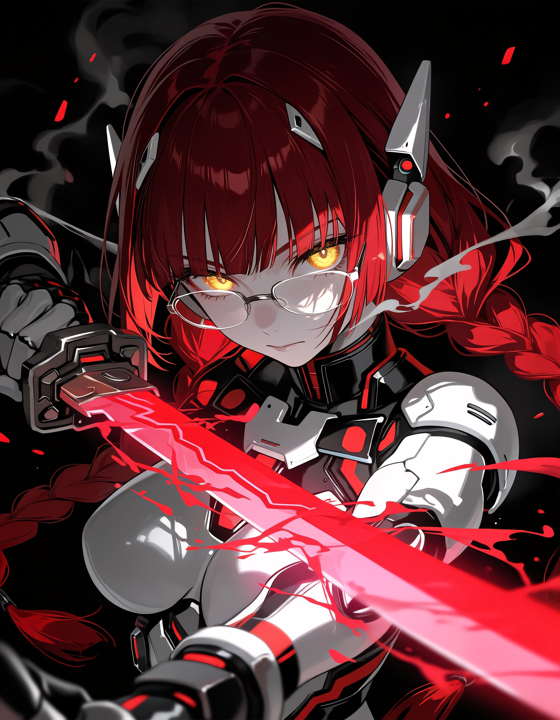 眼鏡三つ編みアンドロイド
