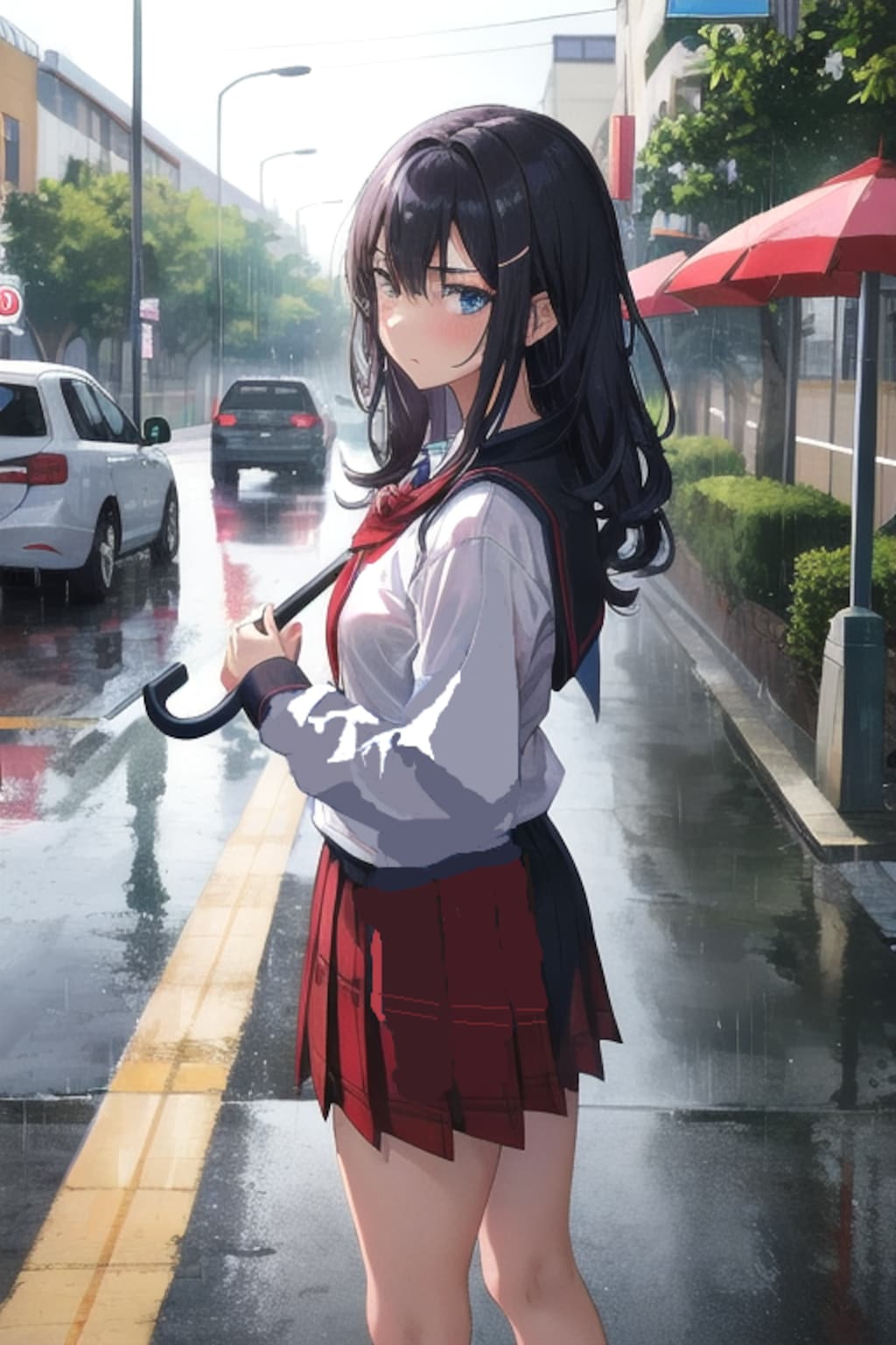 かさ、壊れた……