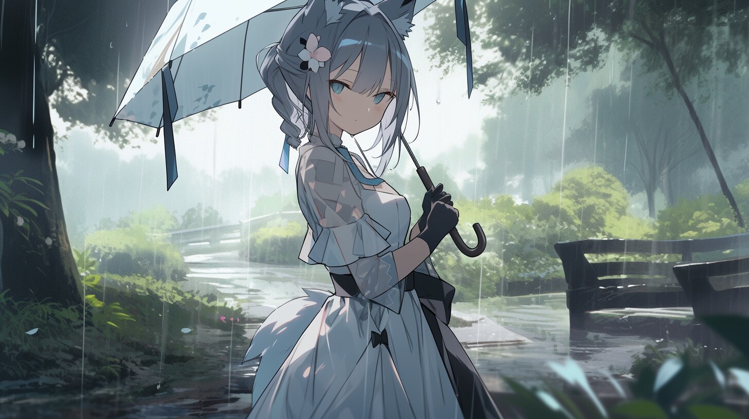 傘をさす女の子