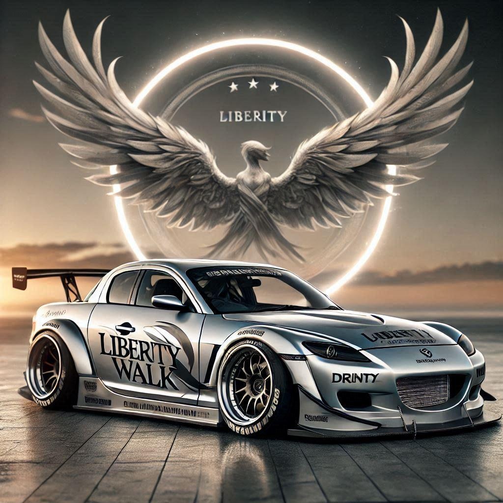 シルバーメタリックリバティーウォークRX-8のドリ車