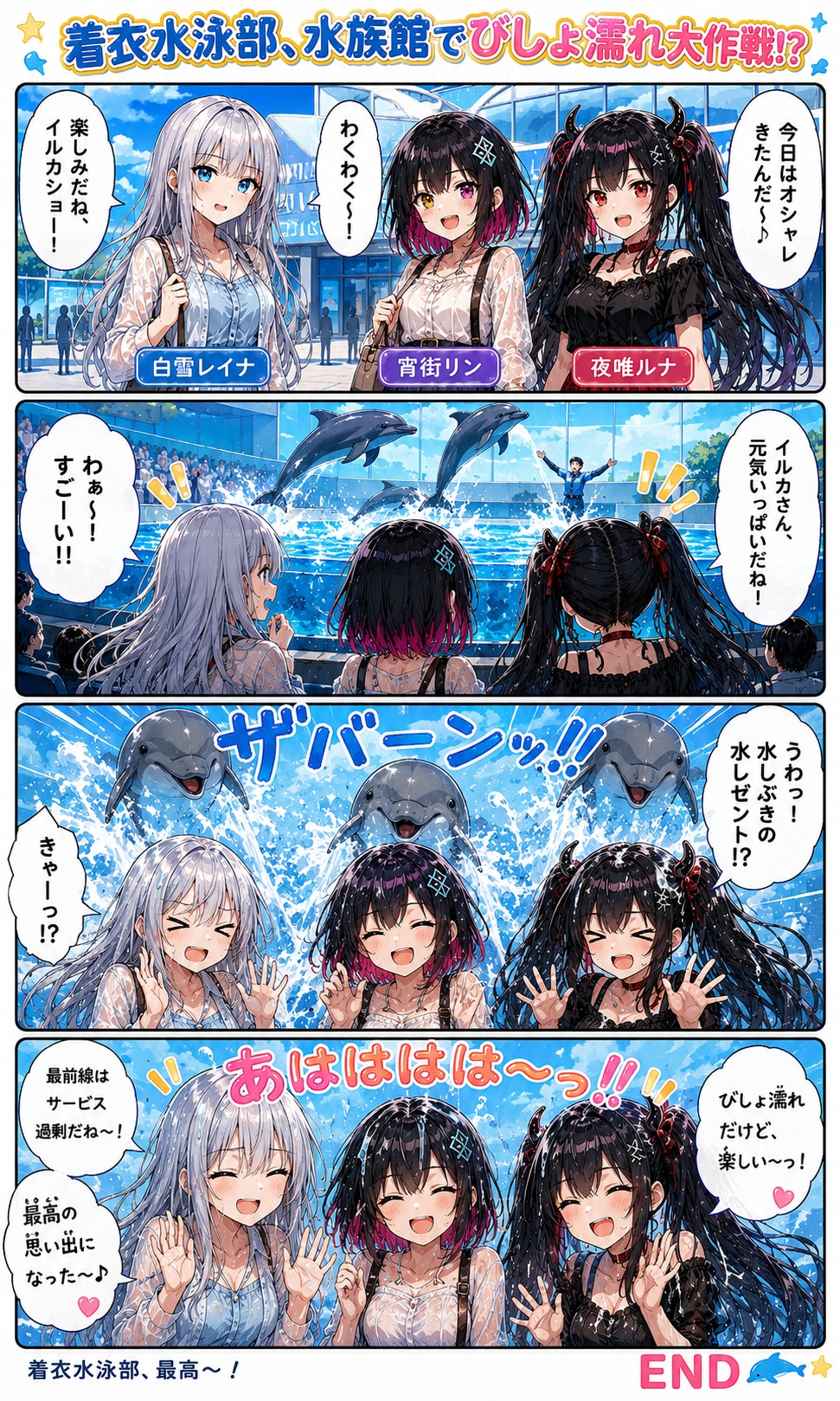 水族館でびしょ濡れ