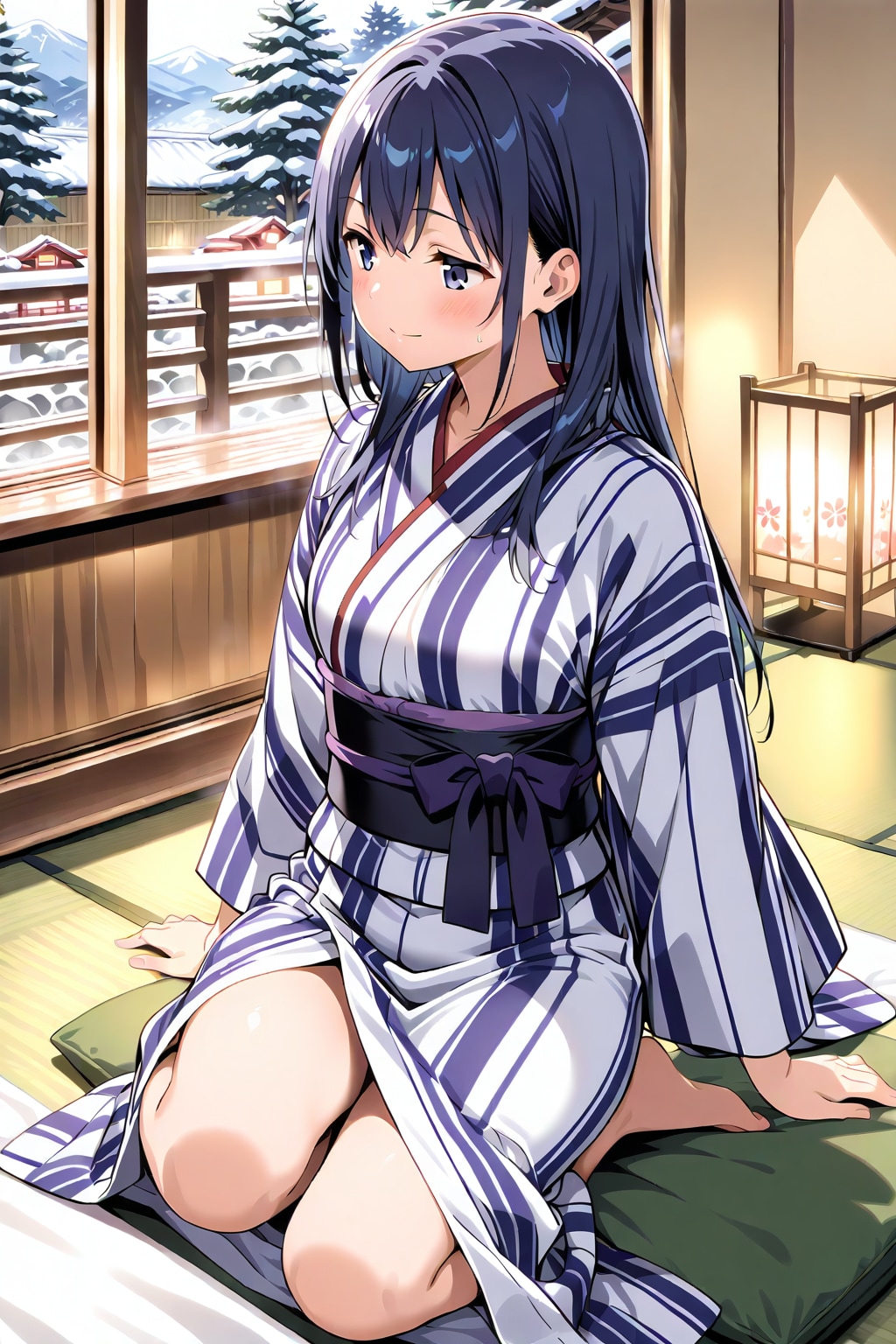 旅館でくつろぐ