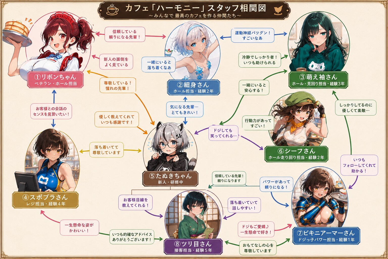 うちの子カフェでの相関図