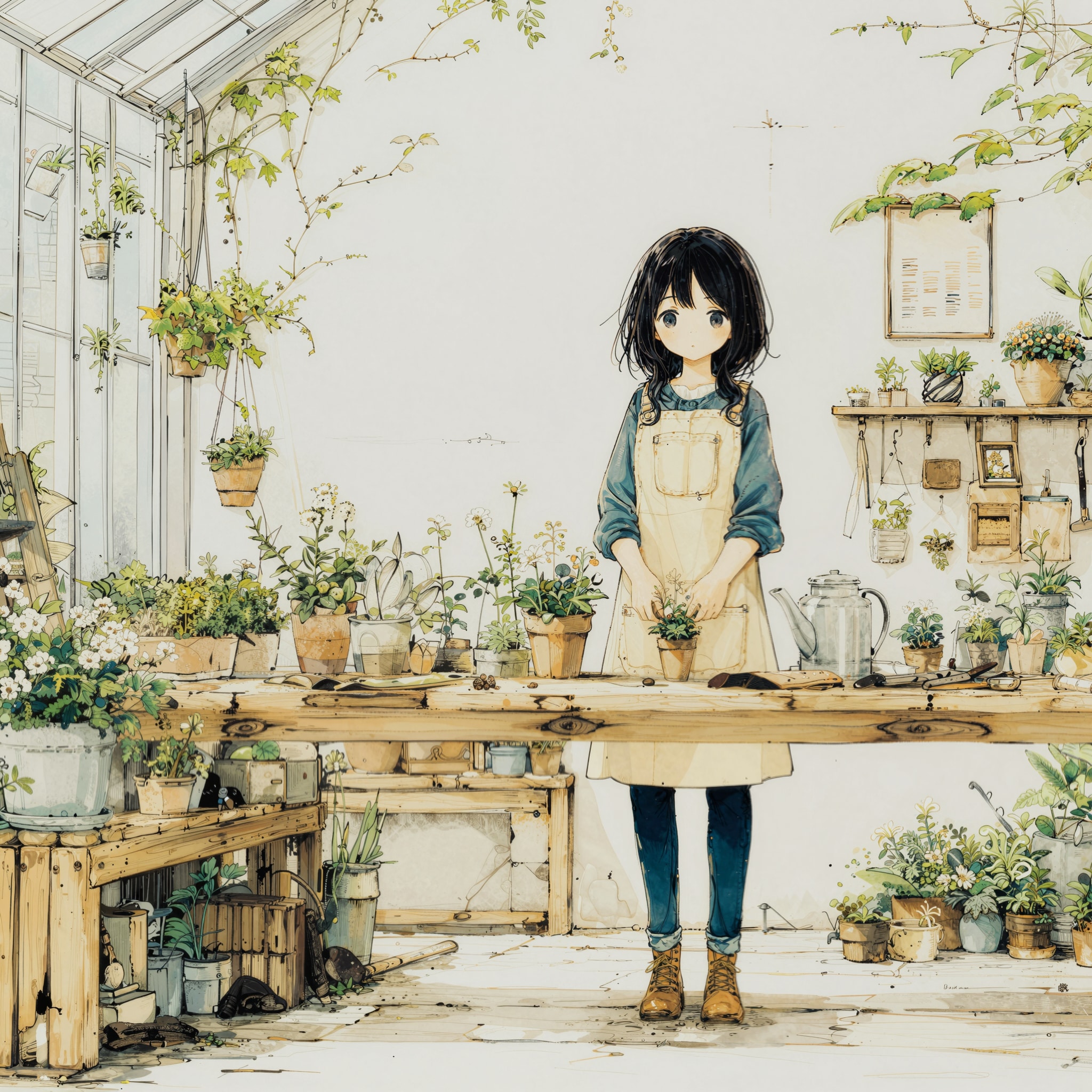 今日も、ちいさな緑といっしょ | の人気AIイラスト・グラビア