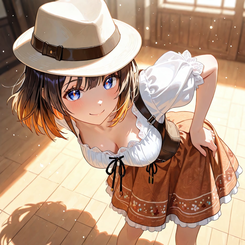 GWのCOOL GIRL  白帽子が似合う可愛いブラウンコーデ