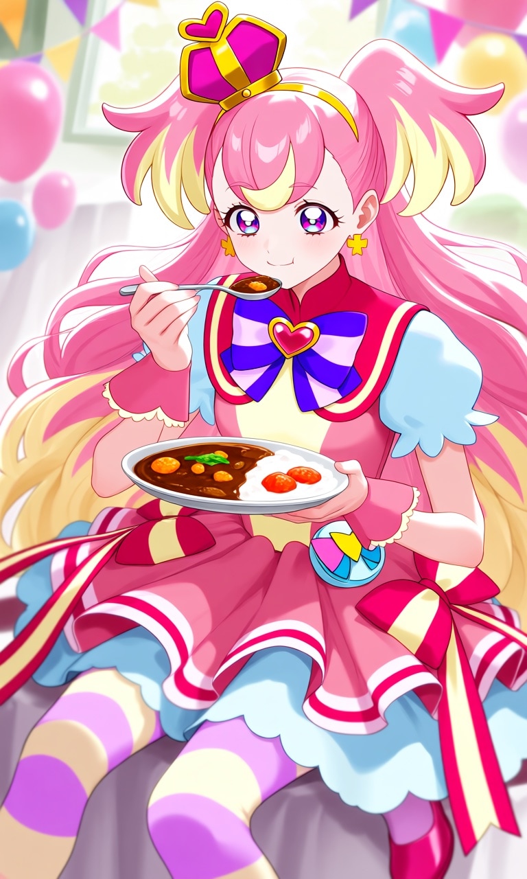 キュアワンダフルはカレーを食べる | の人気AIイラスト・グラビア