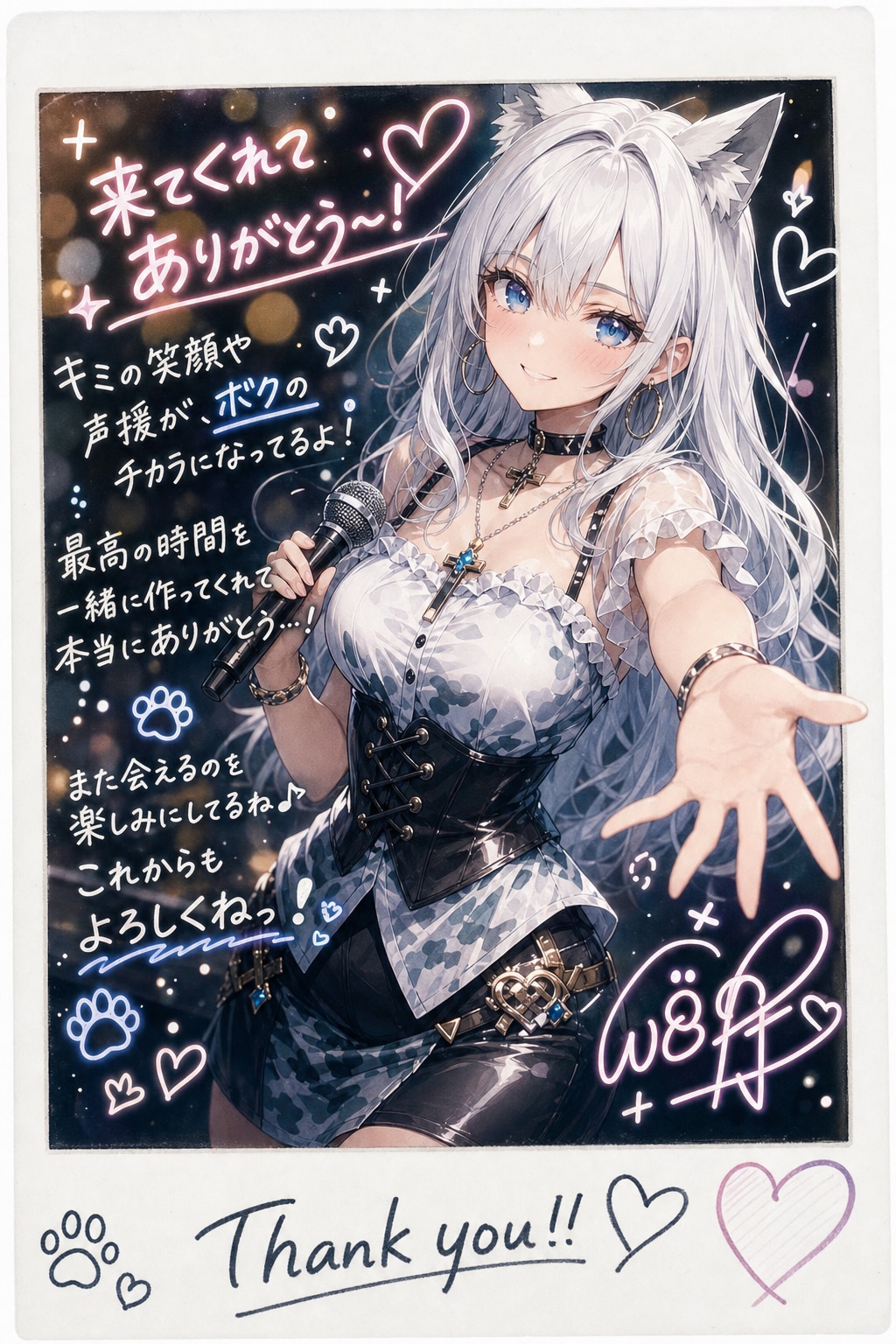 カモフラウルフちゃんの直筆サイン入りチェキ📸🐺✨
