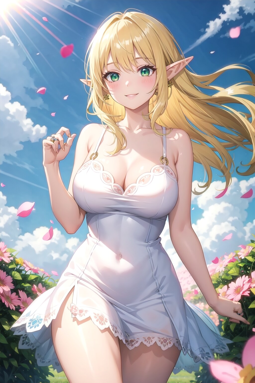 ピンクの花園で