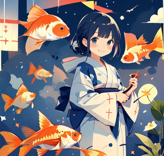 金魚捕り | の人気AIイラスト・グラビア