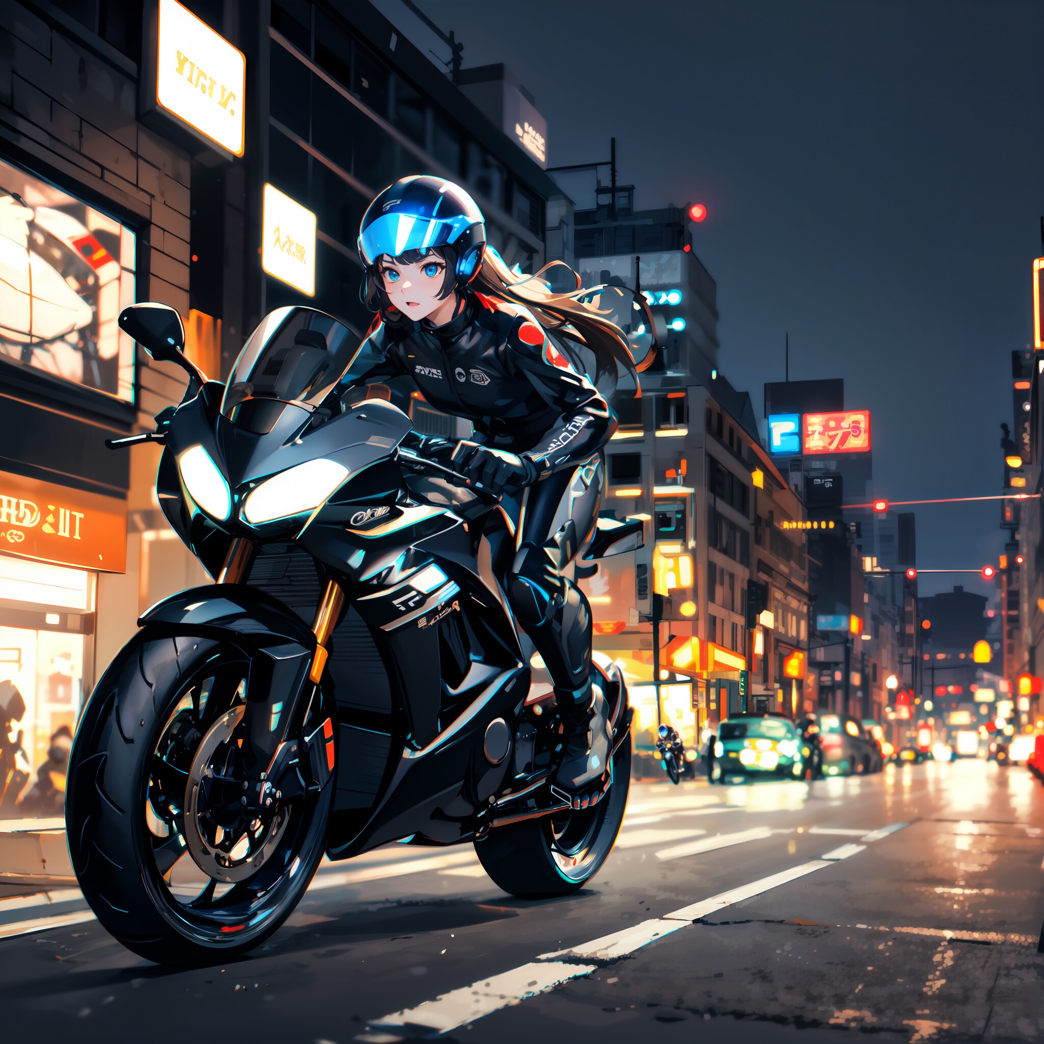 ライダースーツの彼女