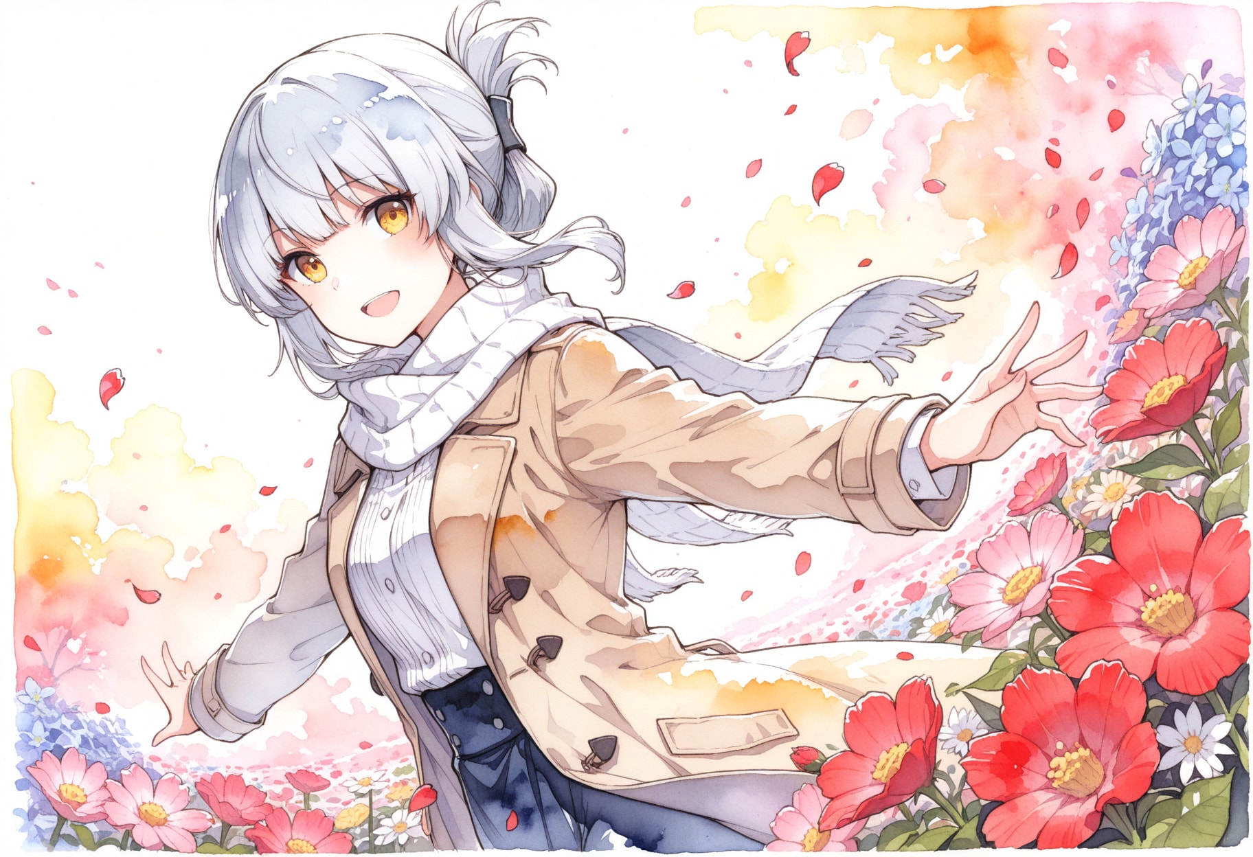 看板娘　flowers | の人気AIイラスト・グラビア