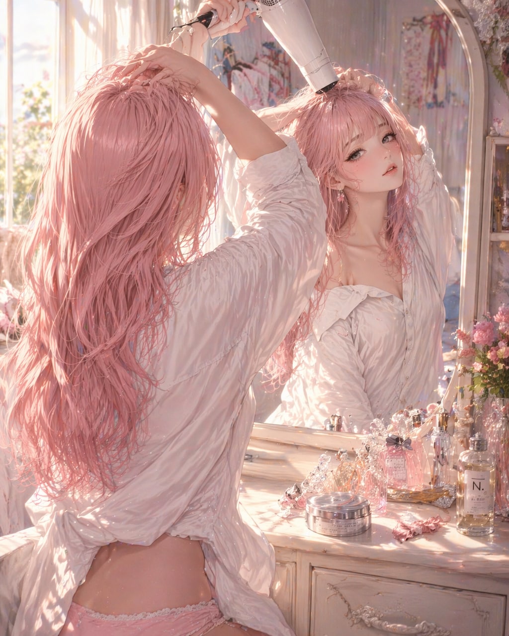 落果ちゃんは、甘い熱と潤う髪から一日が始まるのですッ♡